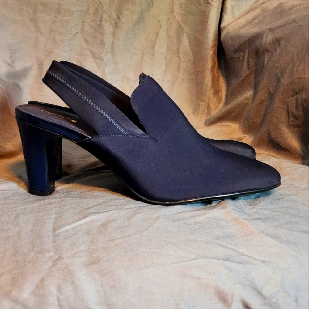 Navy Women's slip on heels